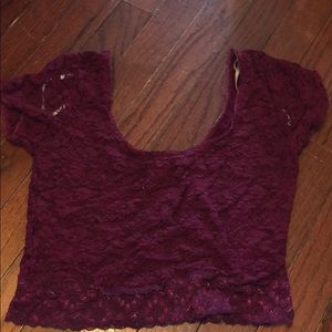 burgundy crop top